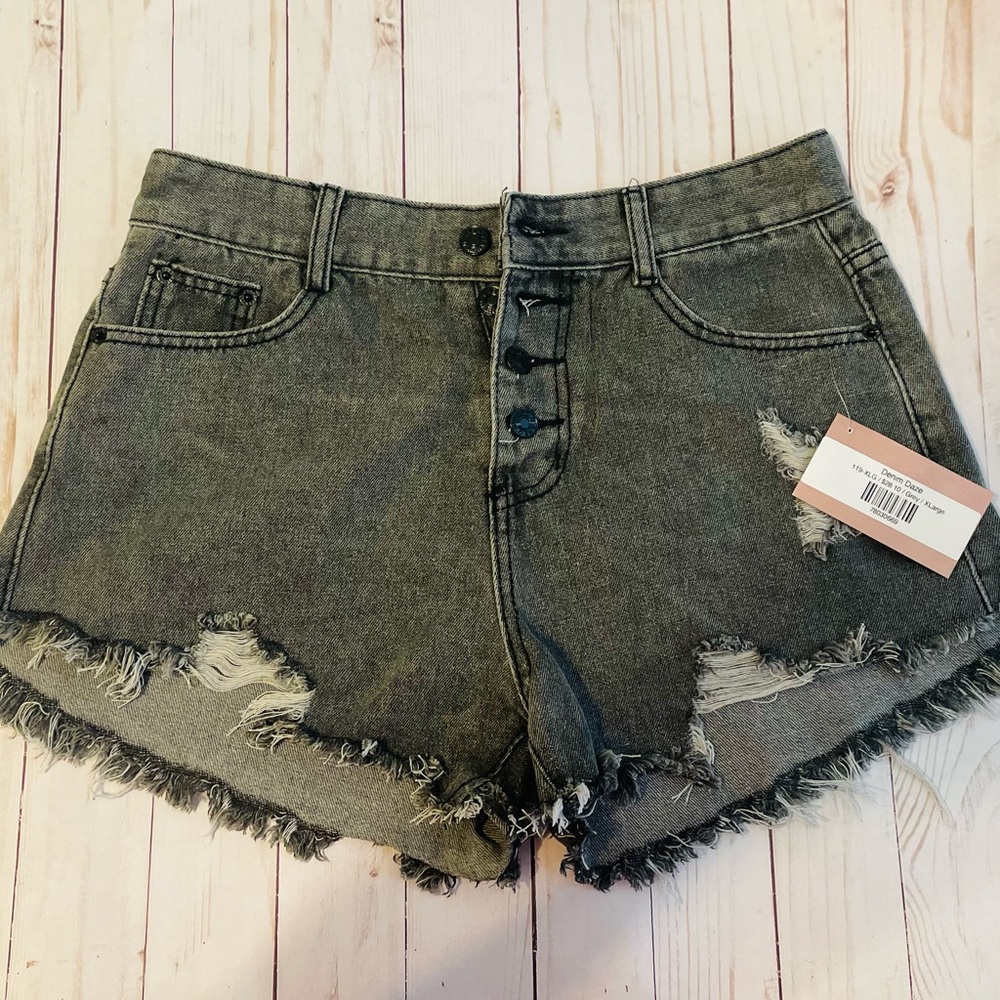 XL Grey Denim Shorts - fit like a small/medium instead!